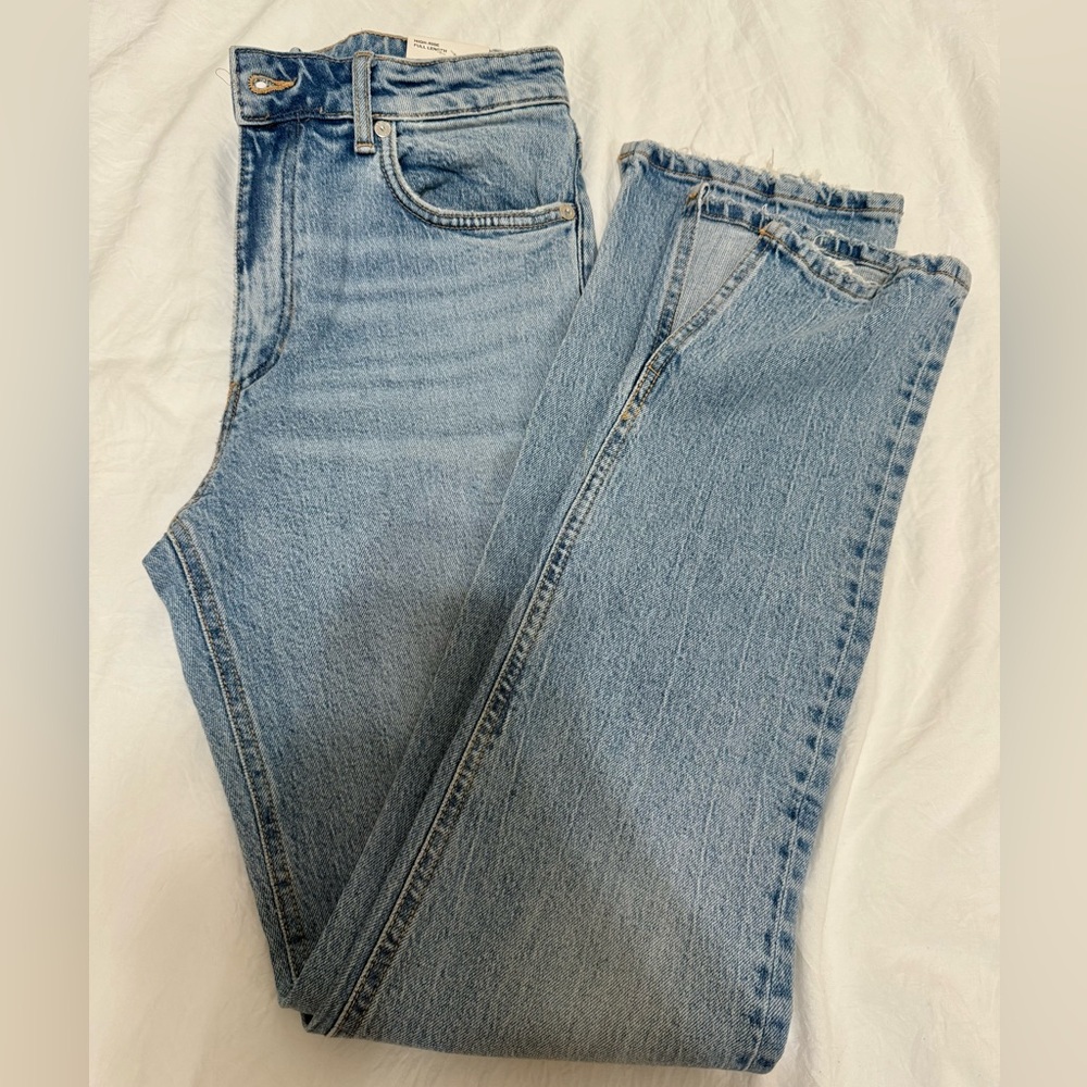 Zara High-Rise Split Hem Jeans